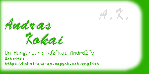 andras kokai business card